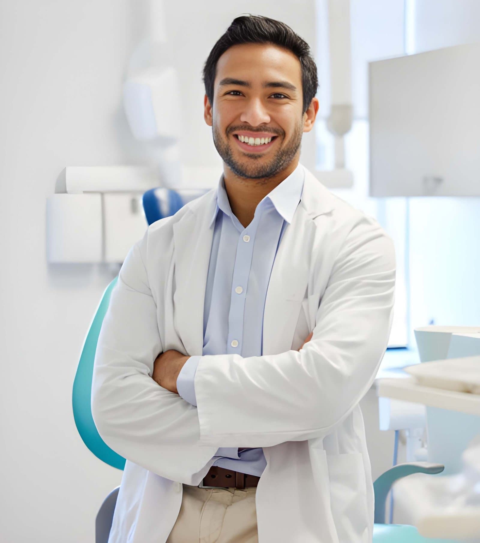 Dental professionals in a modern clinic
